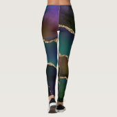 Edgy Agate | Donkere Moody Jewel Tone Blauwgroen Leggings (Achterkant)