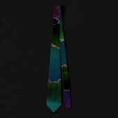Edgy Agate | Donkere Moody Jewel Tone Blauwgroen Stropdas