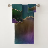 Edgy Agate | Donkere Moody Jewel Tone Mystic Blauw Bad Handdoek (Insitu)
