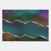 Edgy Agate | Donkere Moody Jewel Tone Mystic Blauw Inpakpapier Vel (Voorkant 2)