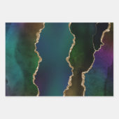 Edgy Agate | Donkere Moody Jewel Tone Mystic Blauw Inpakpapier Vel (Voorkant)