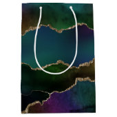 Edgy Agate | Donkere Moody Jewel Tone Mystic Blauw Medium Cadeauzakje (Voorkant)