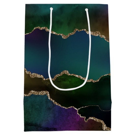 Edgy Agate | Donkere Moody Jewel Tone Mystic Blauw Medium Cadeauzakje (Achterkant)