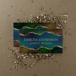 Edgy Agate   Donkere Moody Jewel Tone Mystic Blauw Visitekaartje