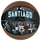 Edgy All-Star Sports Photo Star Design Keepsake Basketbal (Voorkant)