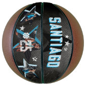 Edgy All-Star Sports Photo Star Design Keepsake Basketbal (Verticaal)