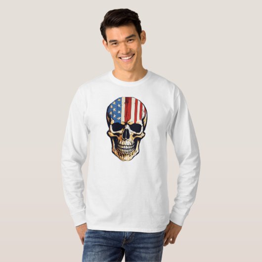 "Edgy and Bold: Skull Printed T-Shirt" man T-shirt (Voorkant volledig)
