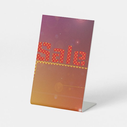 Edgy and Funky Sale Sign. met Flashy and Vibrant Reclamebord Met Voetstuk (Voorkant)