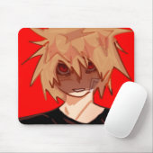 Edgy Anime Boy Aesthetic Mousepad - Red & Black Gr Muismat (Met muis)
