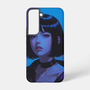 Edgy Anime Girl Samsung Hoesje- Dark Cyber estheti Galaxy Hoesje