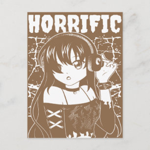 Edgy Anime Meisje "Horrific" Grunge Streetwear Briefkaart