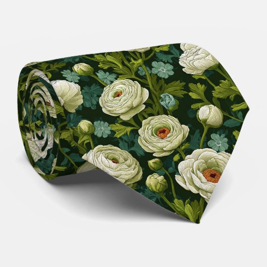 Edgy Best Man Ranunculus Floral Stropdas (Opgerold)