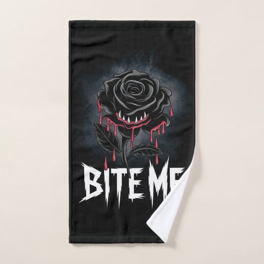 Edgy 'Bite Me' Gothic Roos Design Bad Handdoek (Handdoek)