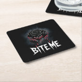 Edgy 'Bite Me' Gothic Roos Design Kartonnen Onderzetters (Schuin)