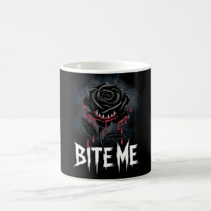 Edgy 'Bite Me' Gothic Roos Design Koffiemok