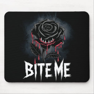 Edgy 'Bite Me' Gothic Roos Design Muismat