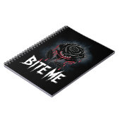 Edgy 'Bite Me' Gothic Roos Design Notitieboek (Linkerzijde)