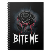 Edgy 'Bite Me' Gothic Roos Design Notitieboek (Voorkant)