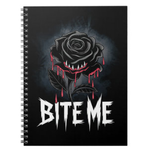 Edgy 'Bite Me' Gothic Roos Design Notitieboek