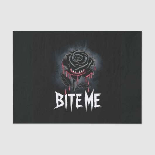 Edgy 'Bite Me' Gothic Roos Design Tissuepapier (Voorkant)