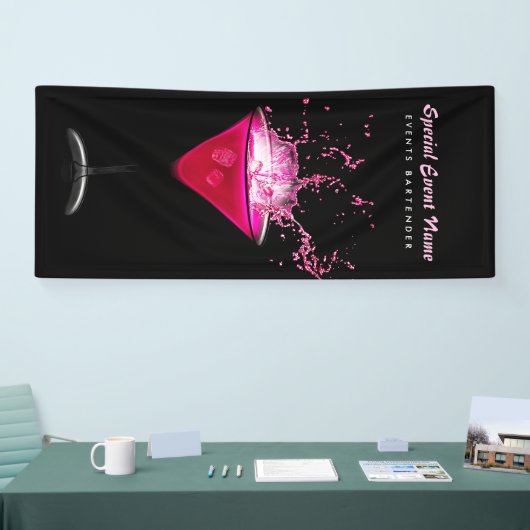 Edgy Black en Pink Splash Bartending Events Spandoek (Beurs)
