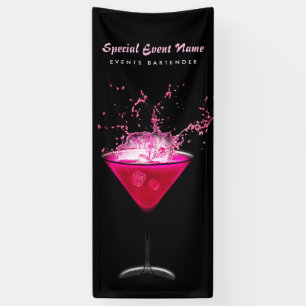 Edgy Black en Pink Splash Bartending Events Spandoek