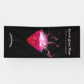 Edgy Black en Pink Splash Bartending Events Spandoek (Horizontaal)