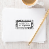 Edgy Black White Floral Lined Soy Wax Melt Labels (Insitu)