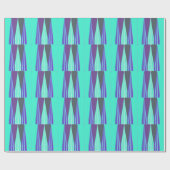 Edgy Blauw Paarse Cyaan Chevron Art Print Cadeaupapier (Vlak)