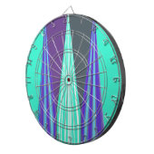 Edgy Blauw Paarse Cyaan Chevron Art Print Dartbord (Voorkant Rechts)