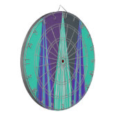 Edgy Blauw Paarse Cyaan Chevron Art Print Dartbord (Voorkant Links)
