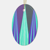 Edgy Blauw Paarse Cyaan Chevron Art Print Keramisch Ornament (Links)