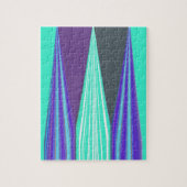 Edgy Blauw Paarse Cyaan Chevron Art Print Legpuzzel (Verticaal)