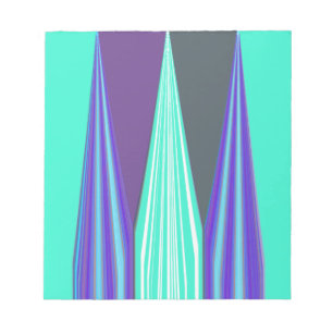 Edgy Blauw Paarse Cyaan Chevron Art Print Notitieblok