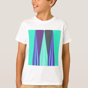 Edgy Blauw Paarse Cyaan Chevron Art Print T-shirt