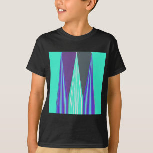 Edgy Blauw Paarse Cyaan Chevron Art Print T-shirt