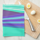 Edgy Blauw Paarse Cyaan Chevron Art Print Theedoek (Quarter Fold)