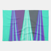 Edgy Blauw Paarse Cyaan Chevron Art Print Theedoek (Horizontaal)