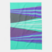 Edgy Blauw Paarse Cyaan Chevron Art Print Theedoek (Verticaal)