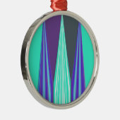 Edgy Blue art Metalen Ornament (Rechts)