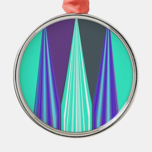 Edgy Blue art Metalen Ornament (Voorkant)