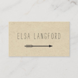 Edgy Bohemian Arrow met handgeschreven tekst Visitekaartje