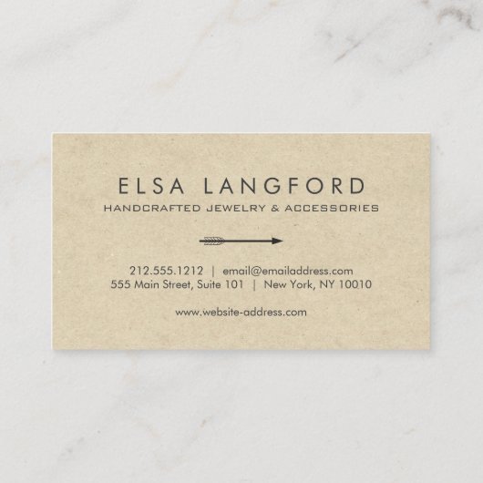 Edgy Bohemian Arrow met handgeschreven tekst Visitekaartje (Achterkant)