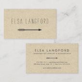 Edgy Bohemian Arrow met handgeschreven tekst Visitekaartje (Voorkant / Achterkant)