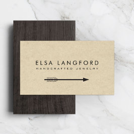 Edgy Bohemian Arrow op Tan Cardboard Visitekaartje