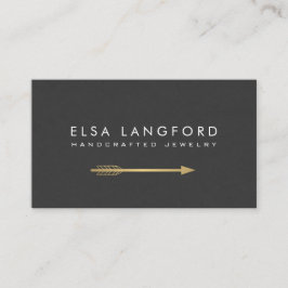 Edgy Bohemian Faux Gold Arrow Artisanale Craft Visitekaartje