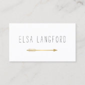 Edgy Bohemian Faux Gold Arrow Handgeschreven tekst Visitekaartje (Voorkant)