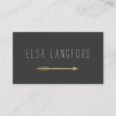 Edgy Bohemian Faux Gold Arrow Handgeschreven tekst Visitekaartje (Voorkant)