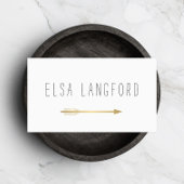 Edgy Bohemian Faux Gold Arrow Handgeschreven tekst Visitekaartje