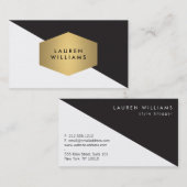 Edgy Bold Geometrische zwart/wit Visitekaartje (Voorkant / Achterkant)